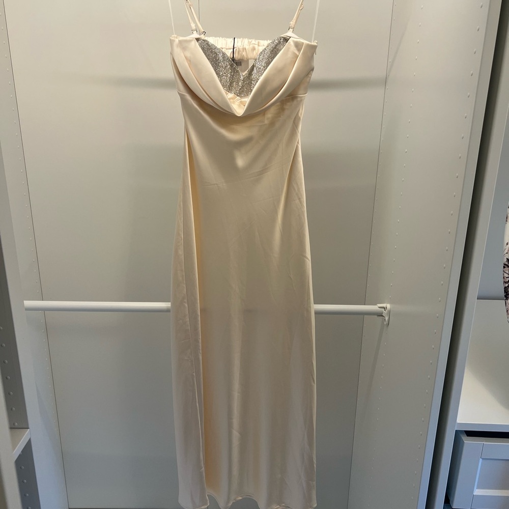Hello Molly Cream Satin Dress